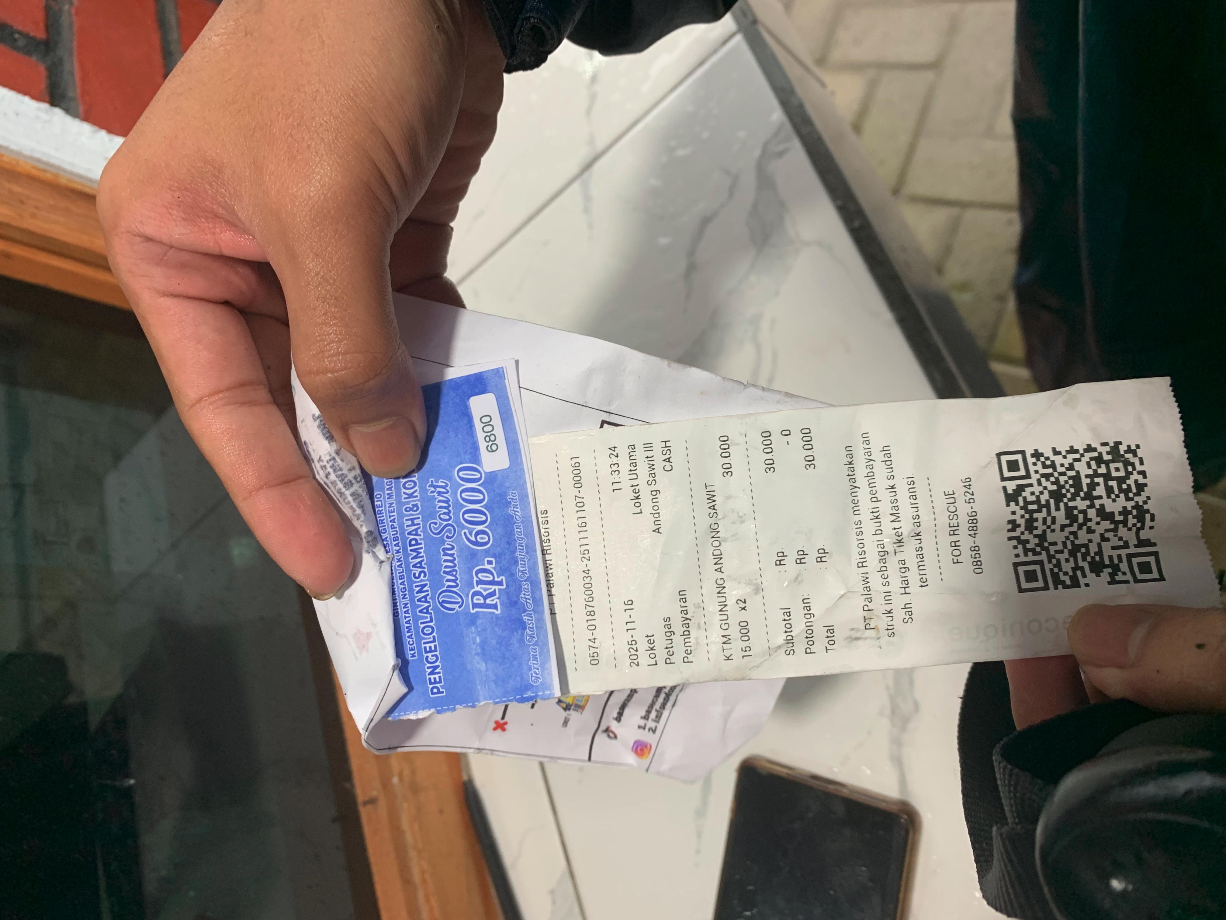 Entry tickets and receipts