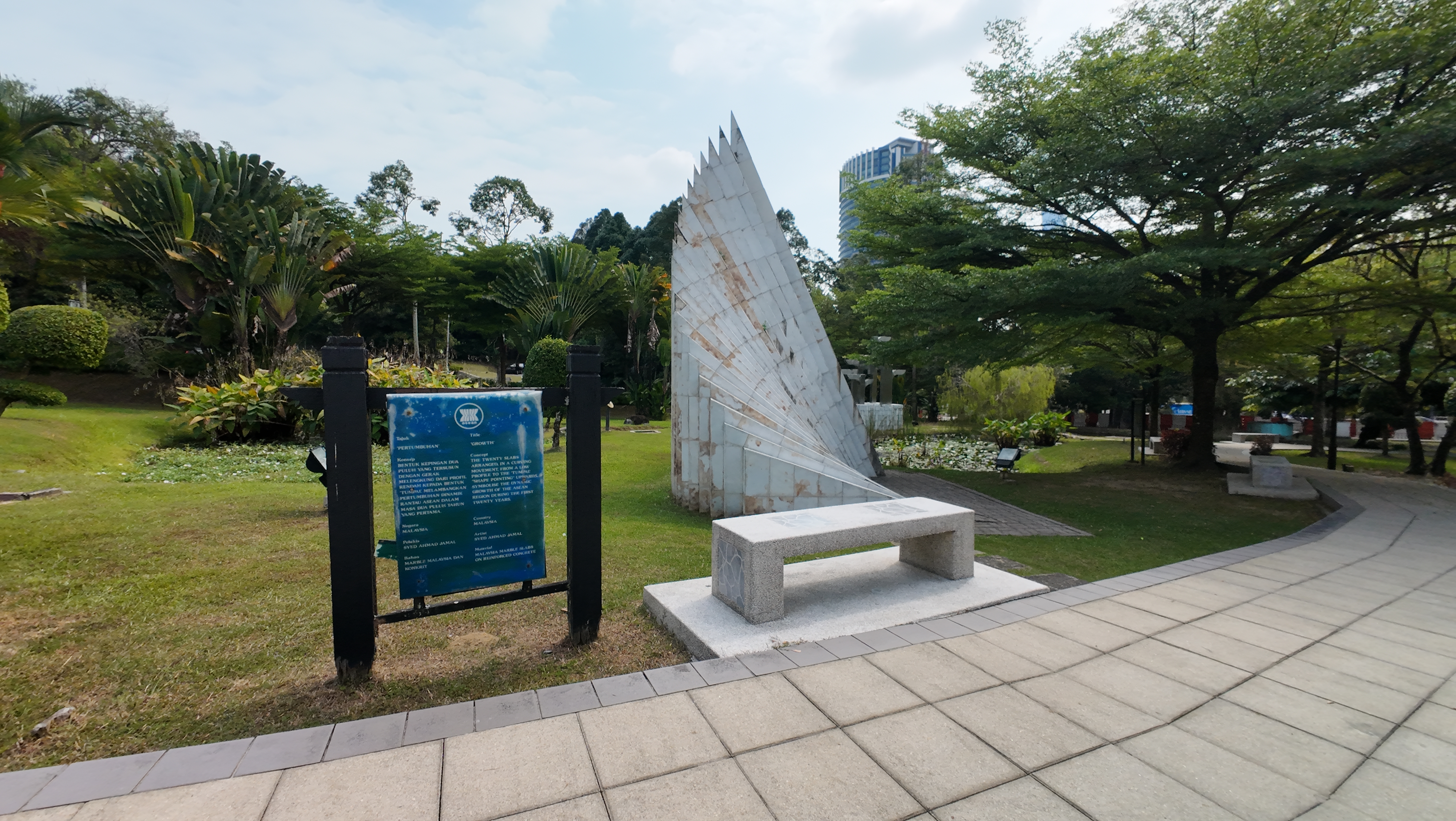 Modern steel art installation